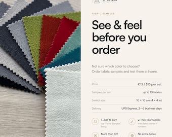 Fabric Samples for IKEA Sofa Covers - Set of up to 10 Swatches 10x10 cm (4x4 in), UPS Express