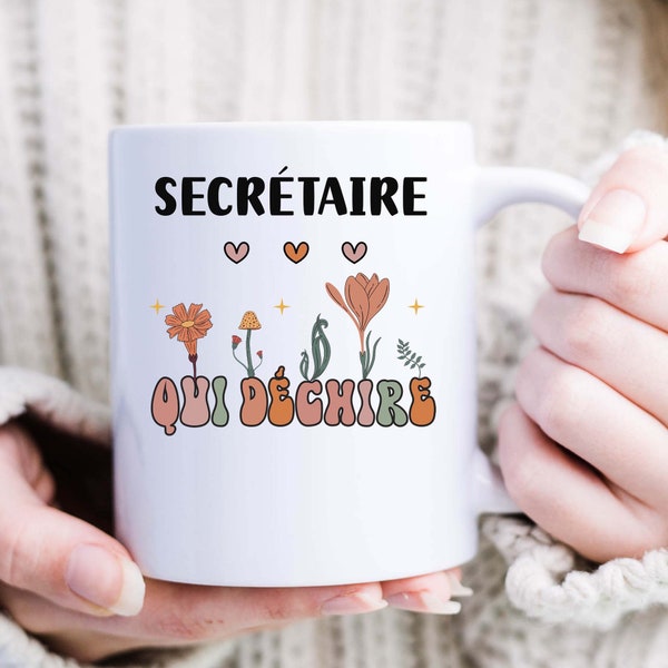 mug secrétaire qui déchire boho style boheme cadeau secrétaire tasse secrétaire femme personnalisée