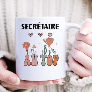 mug secrétaire au top boho style boheme cadeau secrétaire tasse secrétaire femme personnalisée