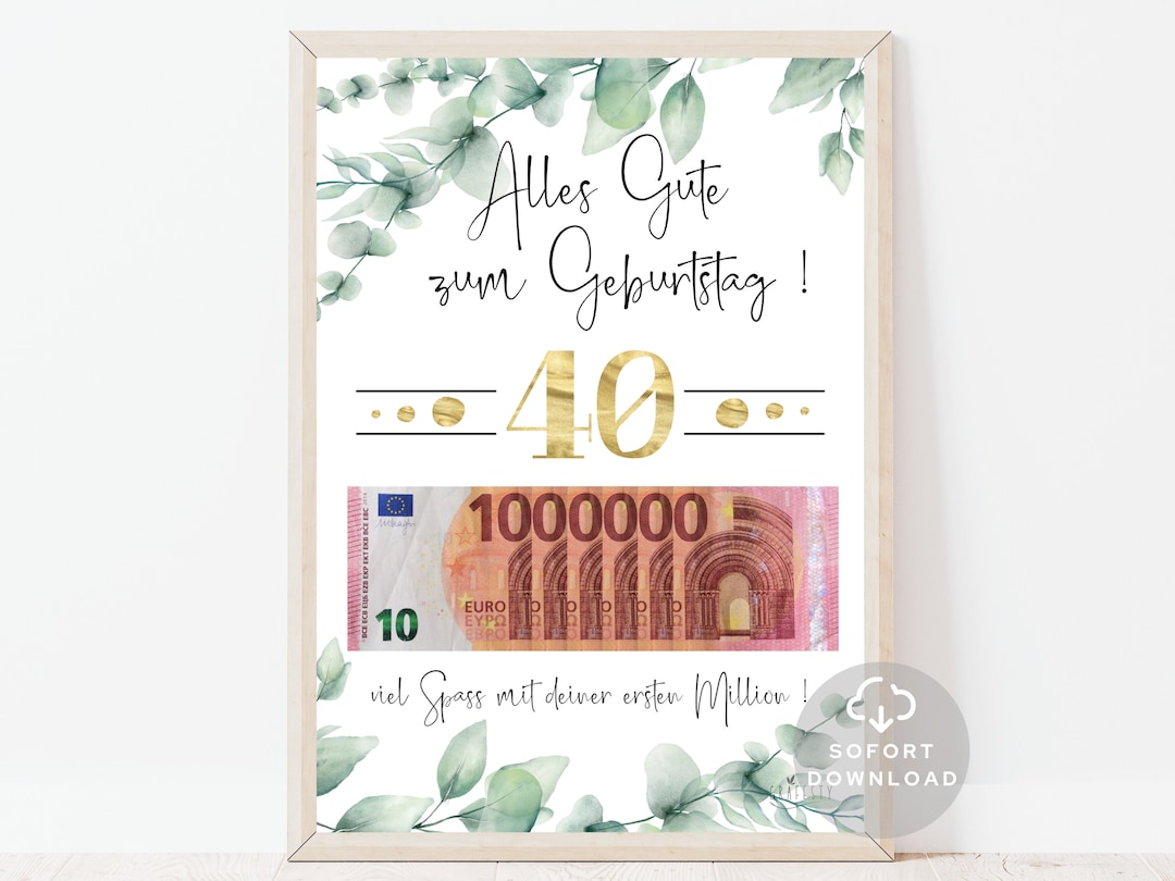 Geldgeschenk zum 40. Geburtstag Deine erste Million Geburtstag