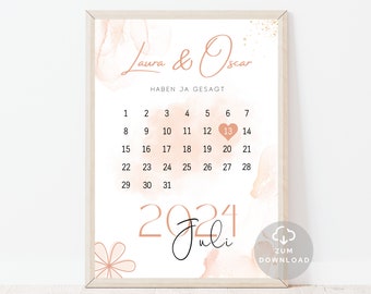 Hochzeit Geschenk Personalisiert mit Namen Datum | Geschenk für Verliebte | Hochzeitstag Geschenk Mann | Sofort Download | ZUM AUSDRUCKEN