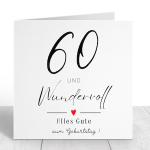 60 Geburtstag Frau | 60 Geburtstag Mann | Du bist Wundervoll Karte | Süße Geburtstagskarte | Sofort Download | ZUM AUSDRUCKEN