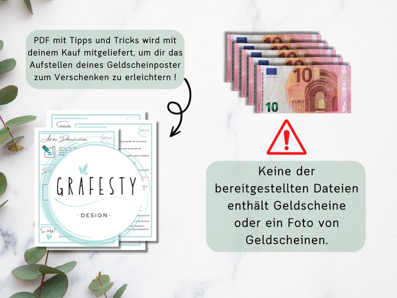 Poster deine erste million Eukalyptus 18. Geburtstag Geburtstag Geldgeschenk Geschenk mit Geld Sofort Download ZUM AUSDRUCKEN Bild 6