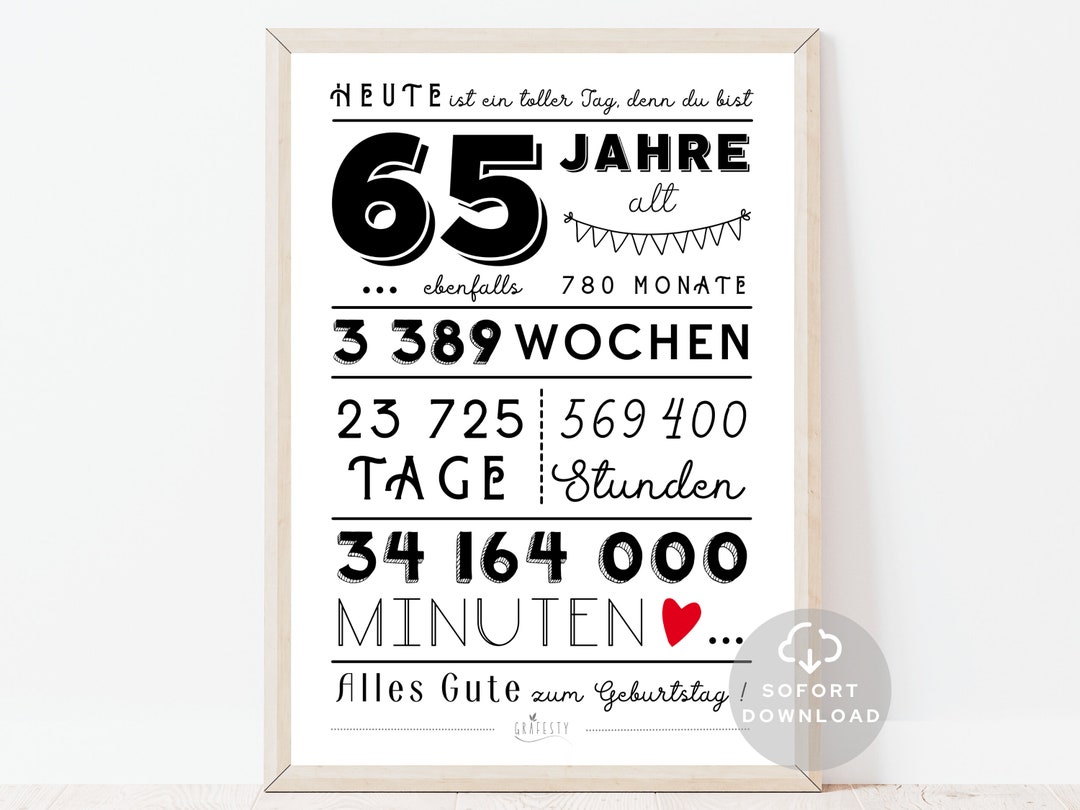Gedichte Zum 65. Geburtstag Einer Frau 65. Geburtstag Mann | 65. Geburtstag Frau | Minuten, Stunden, Tage