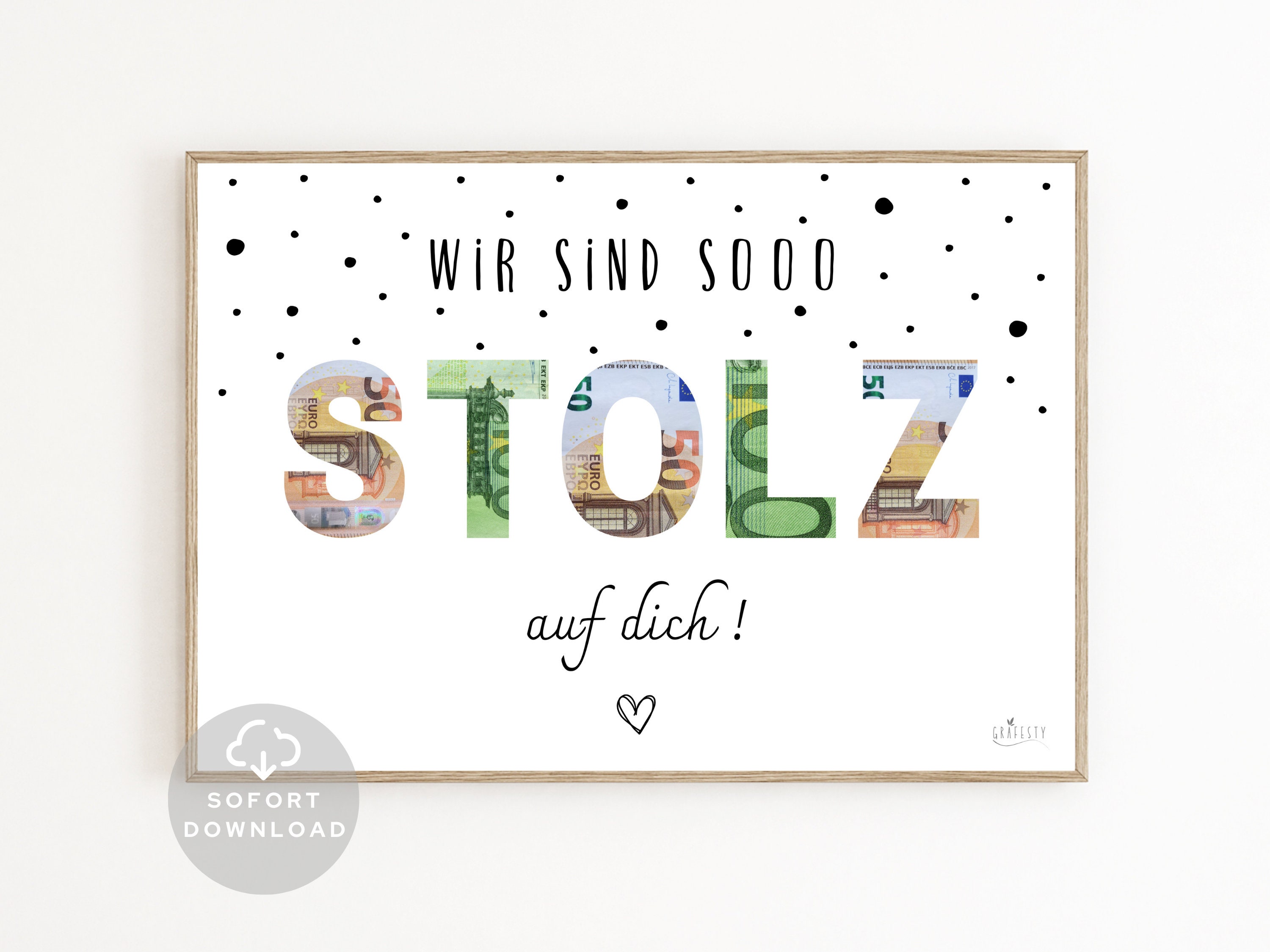 Wir sind so stolz auf dich Geldgeschenk | Geldverpackung | Ermutigungskarte | Geldgeschenk Glückwünsche | Sofort Download | ZUM AUSDRUCKEN