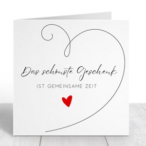 Das schönste Geschenk ist gemeinsame Zeit Grußkarte | Gutschein Zeit Karte | Beste Freundin Karte | Süße | Sofort Download | ZUM AUSDRUCKEN