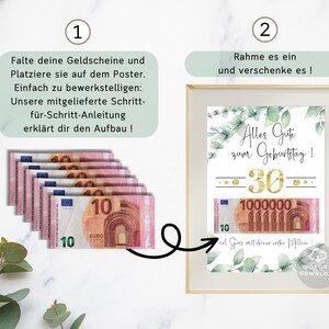 Geldgeschenk zum 30. Geburtstag Deine erste Million Geburtstag Geldgeschenk Geschenk mit Geld Sofort Download ZUM AUSDRUCKEN image 4