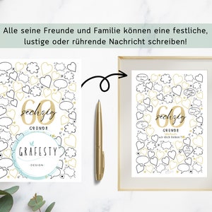 Gästebuch Geburtstag 60 60 Gründe, warum wir dich lieben Geburtstagskarte 60. Personalisiertes Geschenk Download ZUM AUSDRUCKEN image 3