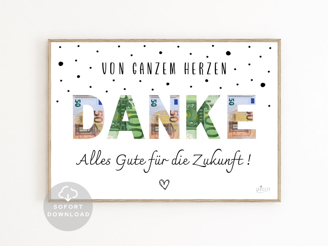 Geldgeschenk DANKE | Dankeschön Geschenk | \, image size:1080x810
