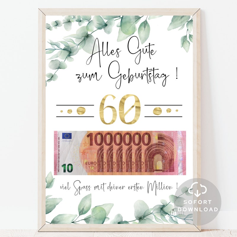 Geldgeschenk 60 geburtstag frau Etsy.de