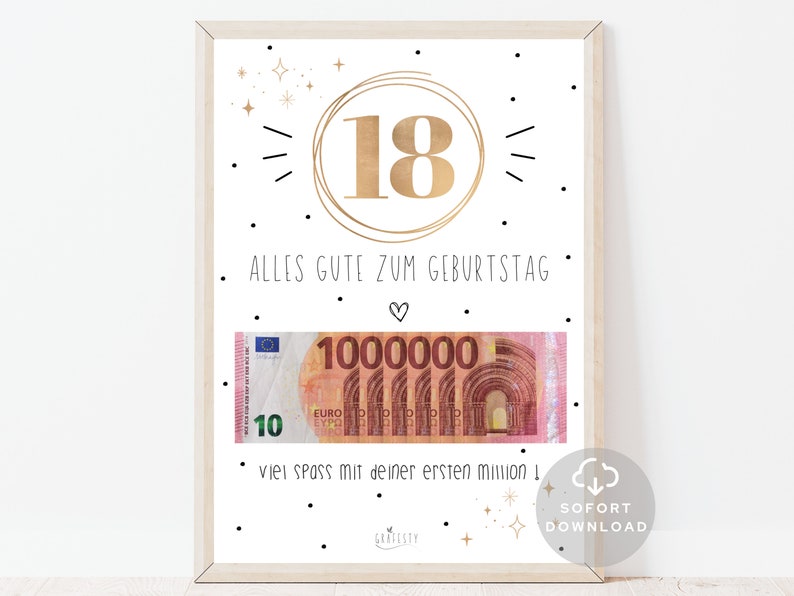 Geldgeschenk Geburtstag 18 Geldgeschenk Geburtstag deine erste million