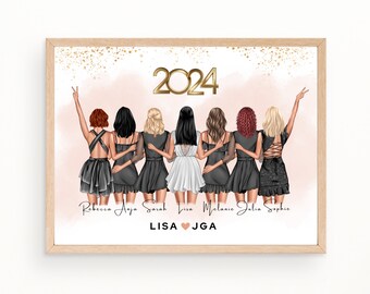 JGA Geschenk Poster Personalisiert | Geburtstagsgeschenk Freundin | Geschenk Hochzeit Braut | Sofort Download | ZUM AUSDRUCKEN