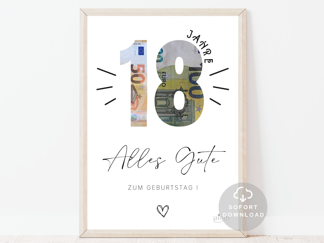 18 Geburtstag Geldgeschenk Geldverpackung für Geburtstag Geschenk mit
