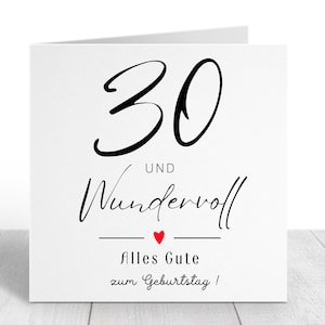 30 Geburtstag Frau | 30 Geburtstag Mann | Du bist Wundervoll Karte | Süße Geburtstagskarte | Sofort Download | ZUM AUSDRUCKEN