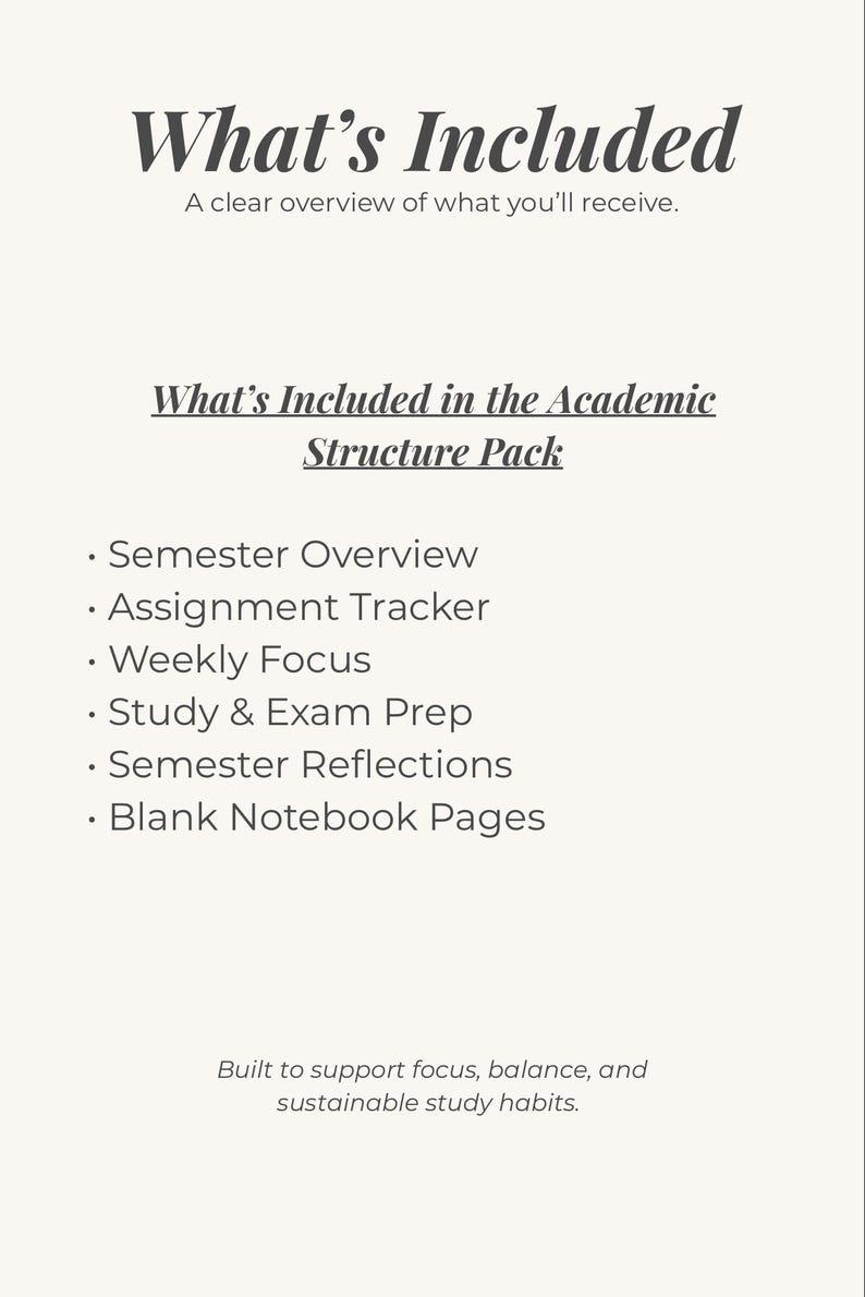 Semester Overview.pdf Student Planner | Semester Study Academic Planning (PDF Download) - Etsy