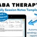 RBT Session Notes Form ABA Session Notes Behavior Therapy Session Notes ...