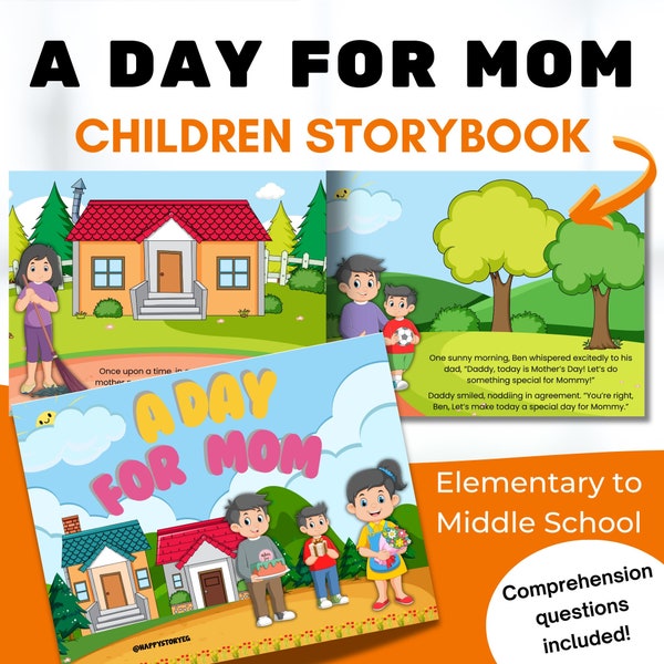 A Day for Mom Mothers Day Reading Comprehension Children Story book Short Stories