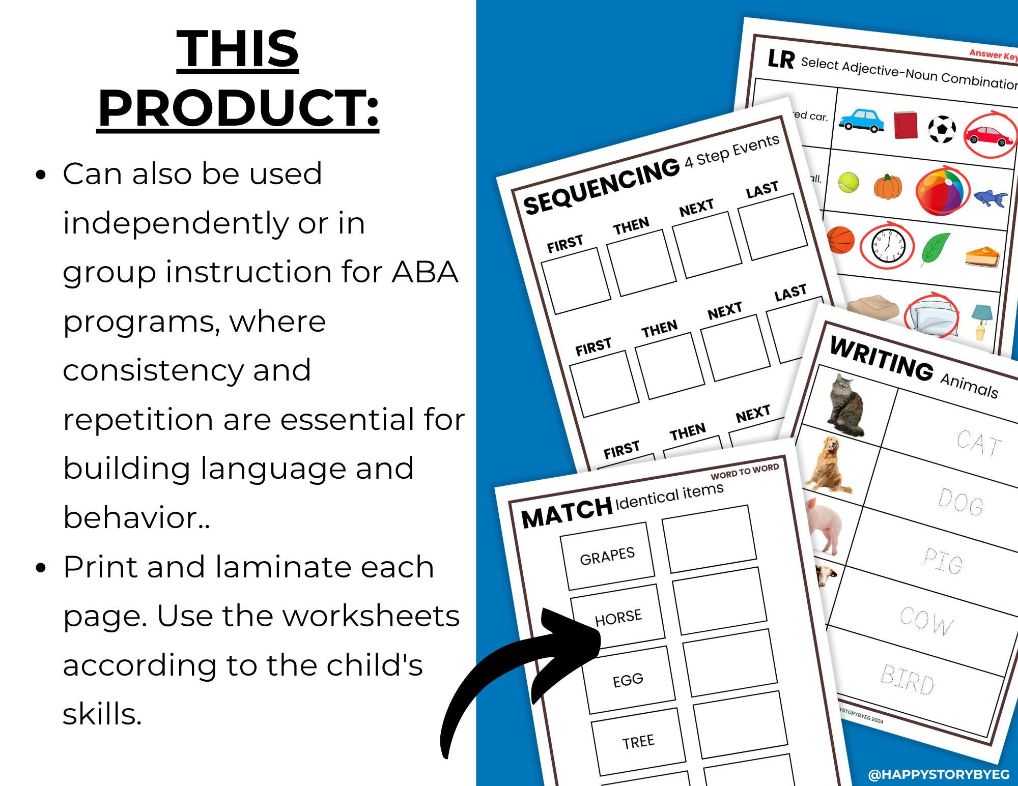 BUNDLE ABA Verbal Behavior Printable Worksheet Book for Special ...