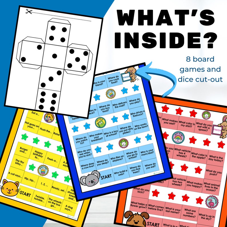 Intraverbal Board Games Printable ABA Materials for Special Education