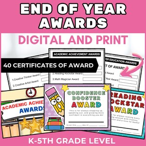 Editable End of Year Awards Certificates, Year End Student Awards, Classroom Awards Template, Student Recognition Certificates Activities