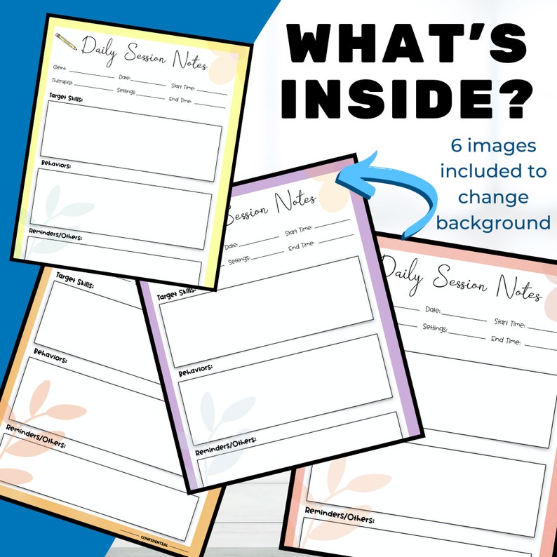 RBT Session Notes Form ABA Session Notes Behavior Therapy Session Notes RBT Session Notes Form ABA Session Notes Behavior Therapy Session Notes