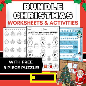 Christmas Bundle Activities for Kids | Christmas Worksheets for Kindergarten | Christmas Balls Coloring Pages | Christmas Puzzles and Games