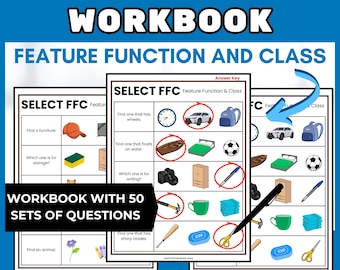 Selecting LRFFC Function Feature Class Worksheet Book ABA Special Education Speech Therapy Independent Workbook kids kindergarten