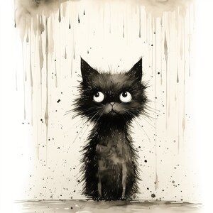 Five Cats, Fun Images, Retro Style