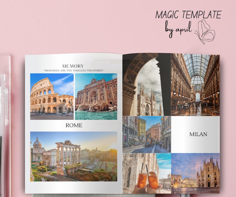Travel Album Canva Template Custom Photo Album photo Albums Etsy