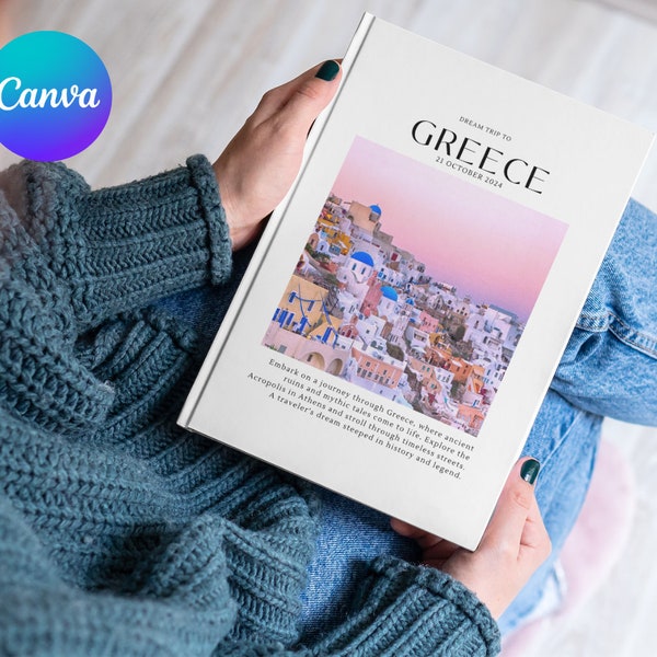 GREECE Travel Photobook Template | Personal Photo Album | Travel Photo Albums I Custom Photo Album | Customizable Coffee Table Book