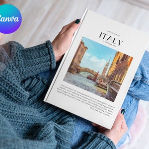 ITALY Travel Album Canva Template | Custom Photo Album | Photo Albums | Customizable Coffee Table Book | Travel Photobook |