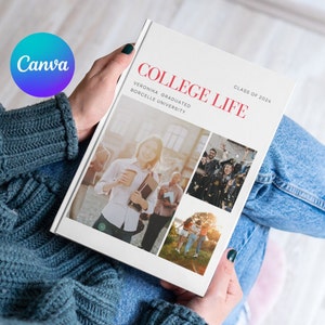 College Memory Photobook Template, Graduation ceremony Photobook Template, Customizable Canva Album, Instant Download