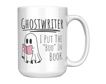 Ghostwriter Mug, Funny Writer Gift, "I Put the Boo in Book"