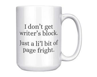 Funny Writer Mug: Page Fright Coffee Cup for Authors