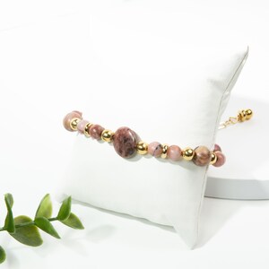Chic Pink Rhodonite Bracelet for Women