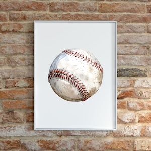 Baseball Clipart, Watercolor Baseball Game Sublimation Graphic, Simple Baseball Sport Drawing, Commercial Use Digital Download PNG image 3