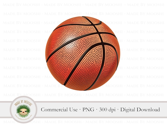 Basketball Clipart, Basketball Game Ball Sublimation Graphic, Simple Basketball Team Sport Drawing, Commercial Use Digital Download PNG
