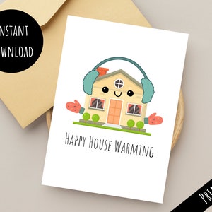 Cartão de felicitações engraçado para impressão de aquecimento de casa, lindo presente de trocadilho para novos proprietários de casa, impressão fácil, download digital instantâneo 5x7 PDF JPEG