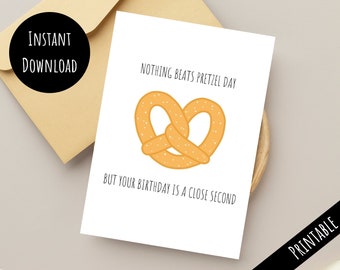 Printable The Office Pretzel Day Happy Birthday Card, Funny Stanley and Michael Scott Easy Print From Home Gift, Digital Download PDF JPEG
