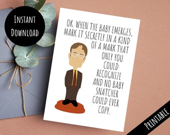 Printable The Office Dwight's Pregnancy Announcement Card, Funny Baby Congratulations for Expecting Parents Gift, Instant Download PDF JPEG