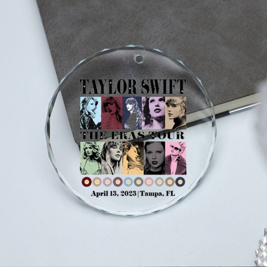 Custom Eras Tour Glass Ornament, TS The Eras Tour Ornament, Fan Gifts ...