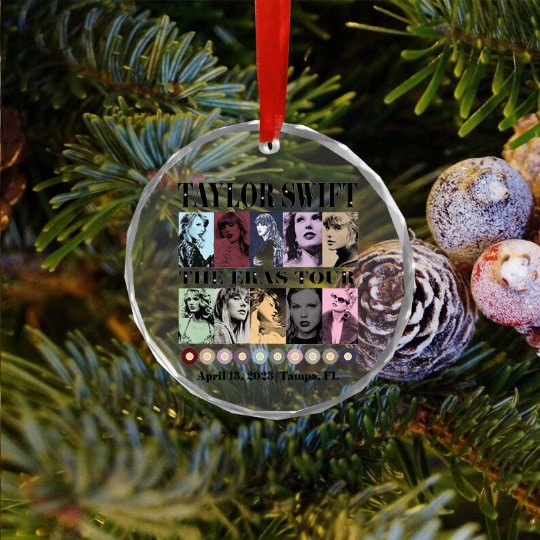 Custom Eras Tour Glass Ornament, TS The Eras Tour Ornament, Fan Gifts ...