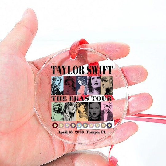 Custom Eras Tour Glass Ornament, TS The Eras Tour Ornament, Fan Gifts ...