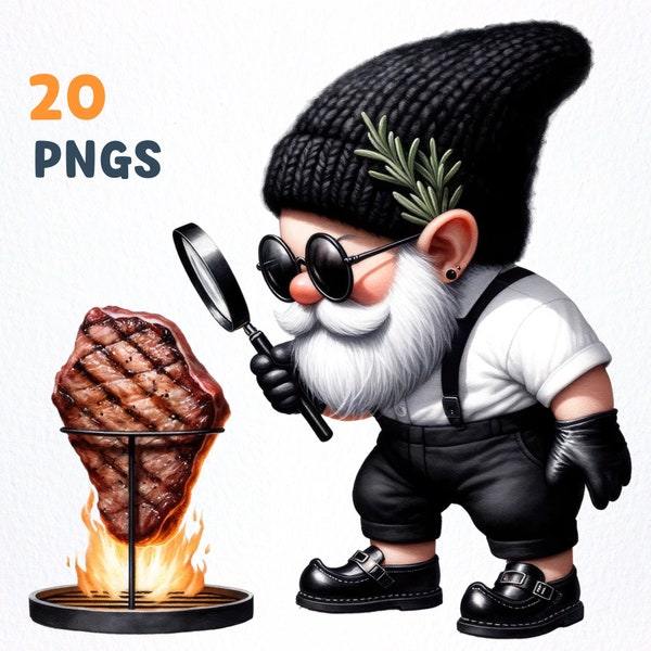 Watercolor Steak Gnome Clipart bundle | 20 High-Quality PNGs | Steak Gnome clipart, Steak Gnome png graphics, Steak Gnome sublimation