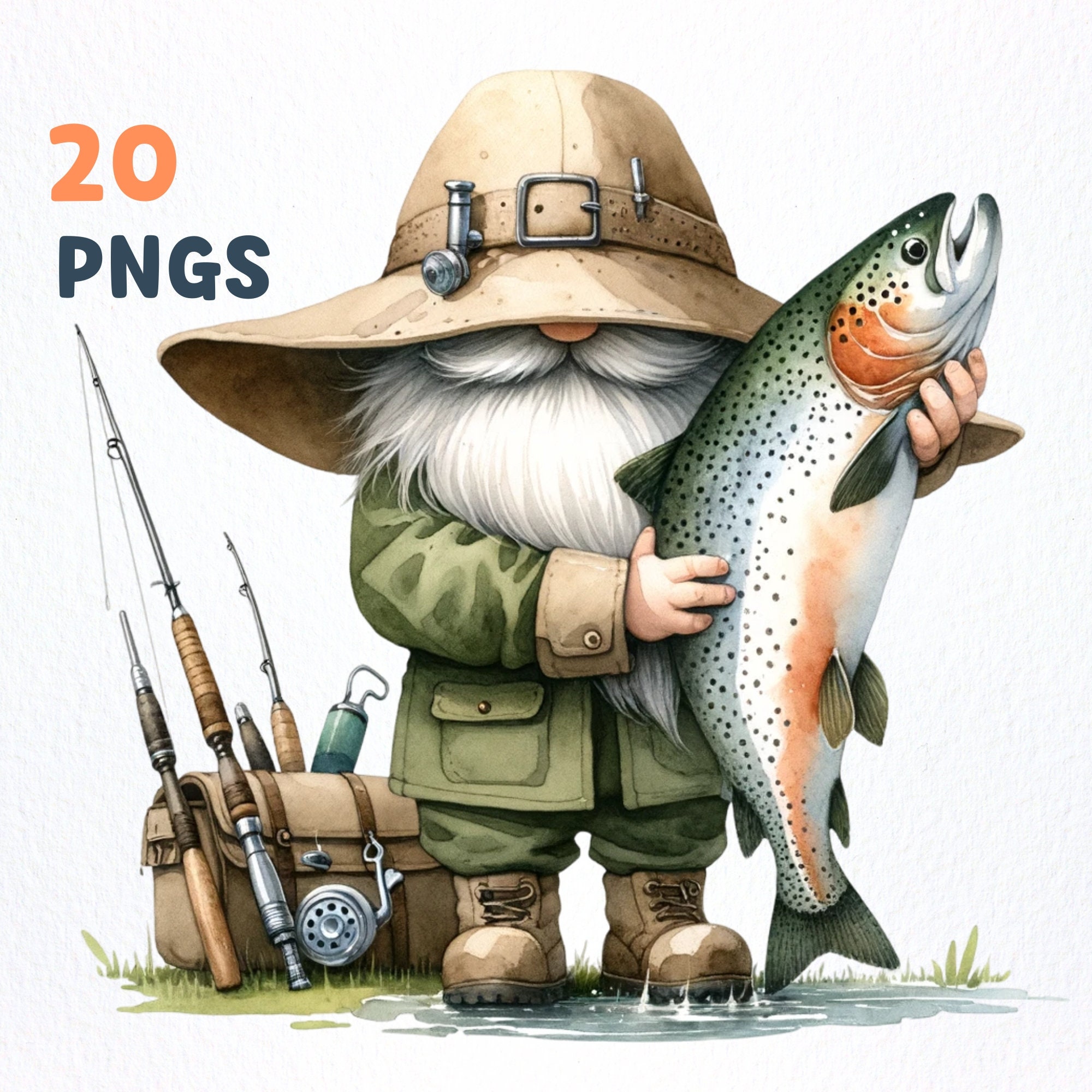 Gnome Trout Clipart bundle | 20 High-Quality PNGs | Gnome Trout clipart, Fishing Trout gnome png graphics, Gnome sublimation