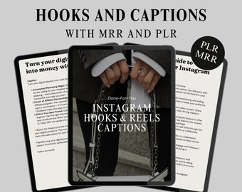 Hooks and captions for instagram reels with MRR and PLR