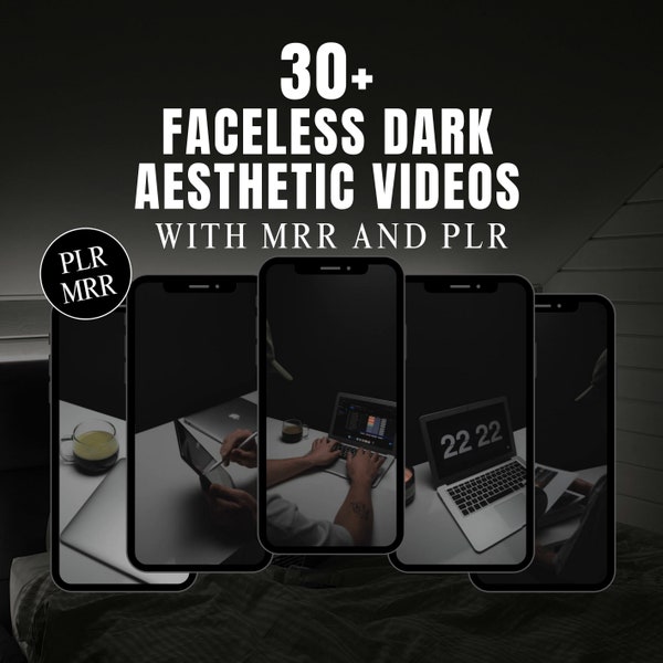 Faceless reels for men dark aesthetic for instagram with resell rights MRR and PLR