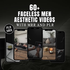 Bobines sans visage pour hommes, vidéos esthétiques pour hommes avec MRR et PLR image 1