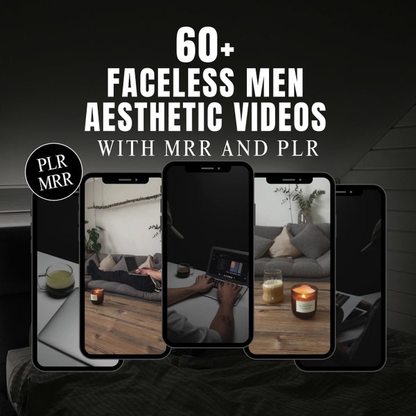 Bobines sans visage pour hommes, vidéos esthétiques pour hommes avec MRR et PLR