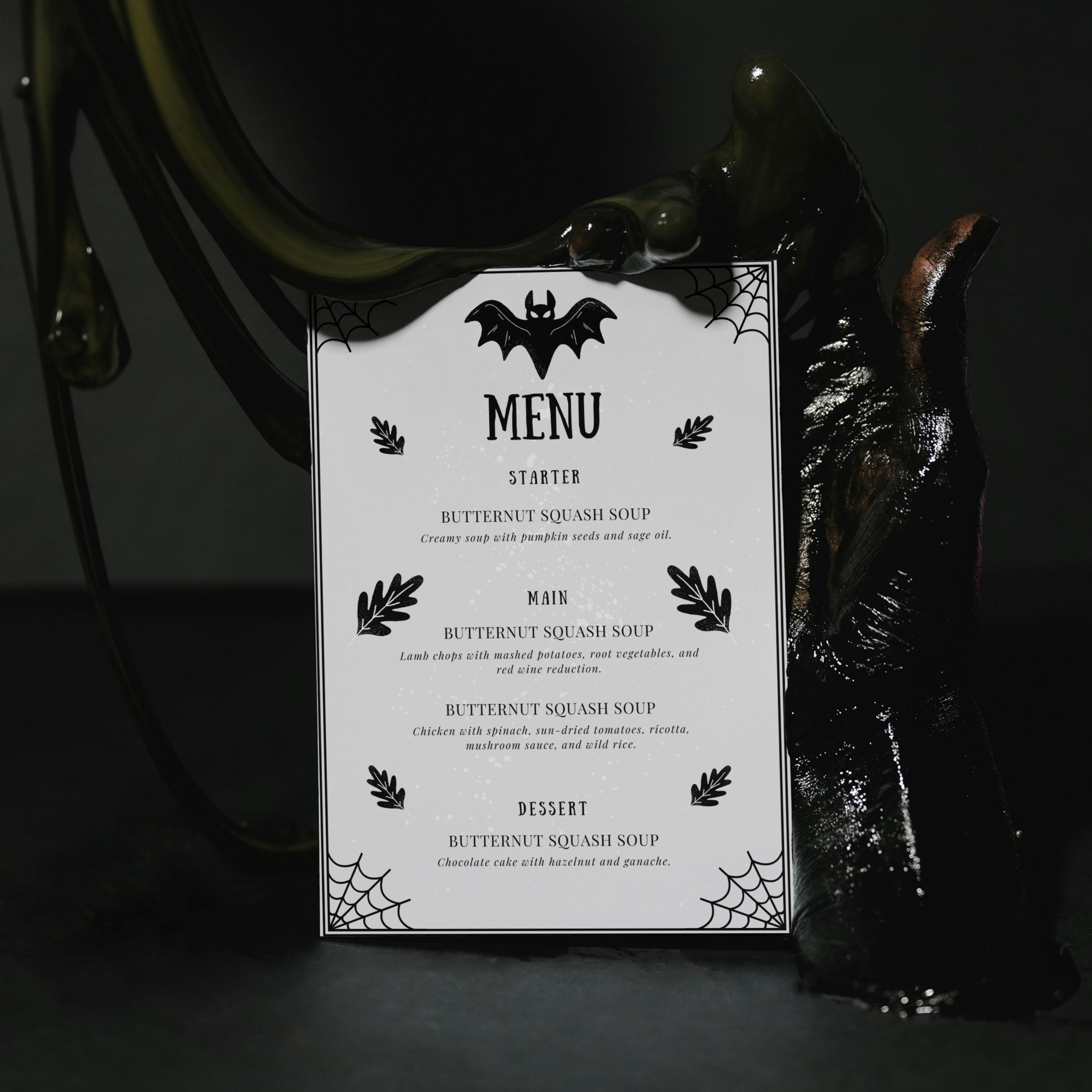 Halloween Menu Editable Template, Spooky Menu, Gothic Menu Template ...